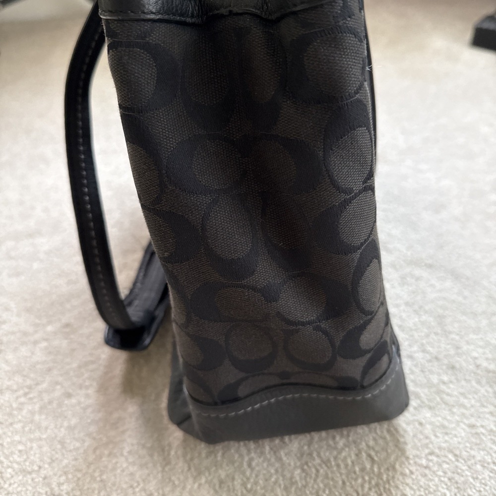 Coach Park Signature Large Carryall Satchel Black Jacquard Canvas F23292 - Picture 12 of 15